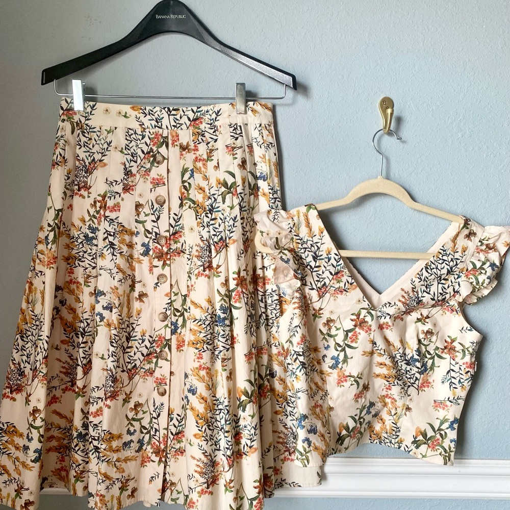 Antonio Melani Floral Top + Skirt Set